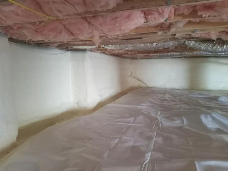 Crawl space encapsulation with closed-cell spray foam for Attic Insulation in Shelbyville